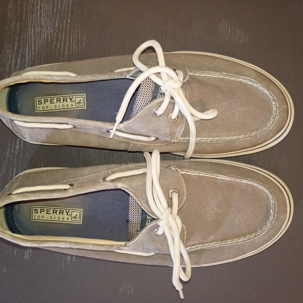 Sperry Men's 10.5M Boat Shoes - Gray Canvas. Intact Soles - Picture 6 of 6